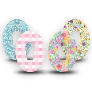 ExpressionMed Fresh Greenery Dexcom G6, 4-Pack Tape Light bright petals Decorative Adhesive Tape for CGM