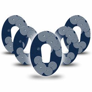 ExpressionMed Blue Swirls Dexcom G6 Tape, 5-Pack Tape Tight Swirls, Plaster Continuous Glucose Monitor Design