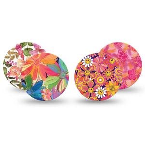 ExpressionMed Island Glow Variety Pack Freestyle Libre 3 and Libre 3 Plus Overpatch 4-Pack  Tape Variety Pink Orange Island Theme, Adhesive Patch CGM Design