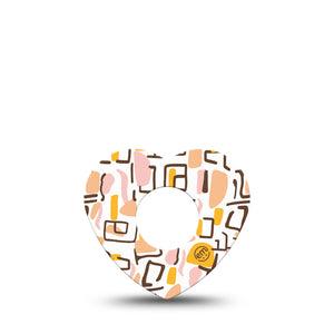 ExpressionMed Squiggles Infusion Set Heart Shape Tape, 5-Pack Tape Summer Pastel Geometrics, Adhesive Tape Continuous Glucose Monitor Design