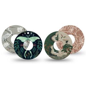 ExpressionMed Earth Tones Freestyle Libre 3 and Libre 3 Plus, 4-Pack Tape Dusty florals and wings Best Covers for CGM