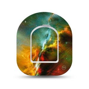 ExpressionMed Nebula Omnipod Surface Center Sticker and Mini Tape Outer Space Dust Vinyl Sticker and Tape Design Pump Design