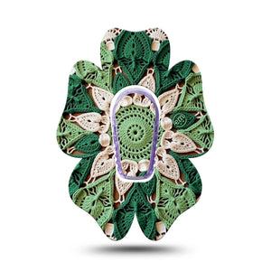 ExpressionMed Knit Monstera Dexcom G6 Flower, Single Tape and Single Sticker Green knit monstera Adhesive Tape for CGM