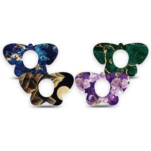 ExpressionMed Midnight Gold Dexcom G7 and Dexcom Stelo Glucose Biosensor System Butterfly, 4-Pack Tape Royal gem tone mix Accessories for CGM