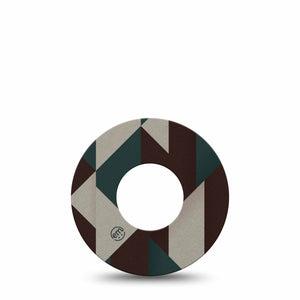ExpressionMed Timberline  Freestyle Libre, Libre 2 Plus, and Abbott Lingo, Single Tape Woodsy color palette Fixing Ring Patch for CGM