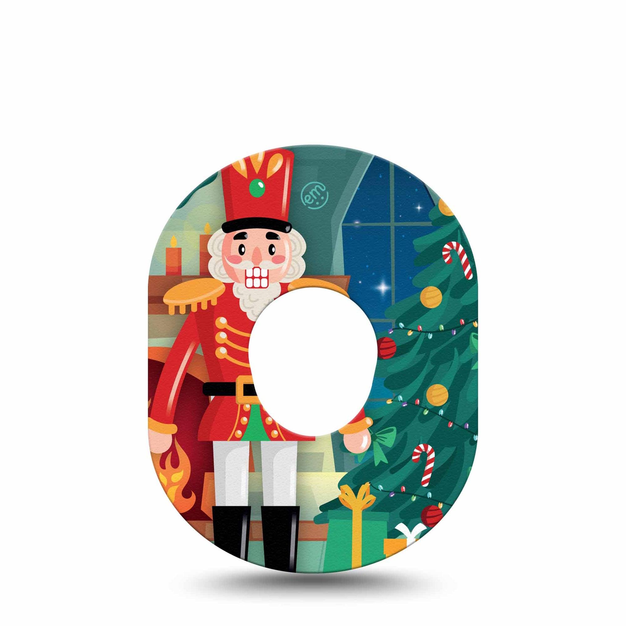 ExpressionMed Nutcracker Dexcom G7 and Stelo Tape, Dexcom Stelo Glucose Biosensor System, Single Tape Christmas Toy Soldier Theme, Overlay Tape Continuous Glucose Monitor Design