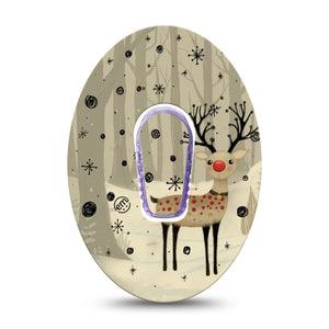 ExpressionMed Woodland Reindeer Dexcom G6 Sticker and Tape  Winter Reindeer, Vinyl Sticker and Tape Design CGM Design