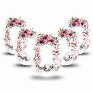 ExpressionMed Just Breathe Dexcom G6 Mini Shape Tape 5-Pack Tape Tranquil Breaths, Adhesive Patch Continuous Glucose Monitor Design