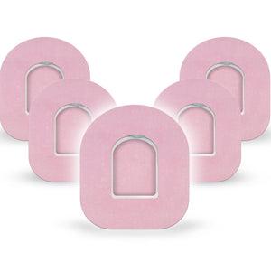 ExpressionMed Baby Pink Omnipod Tape, 5-Pack Tape and 5-Pack Sticker Solid Shade Of Pink, Adhesive Patch Pump Design