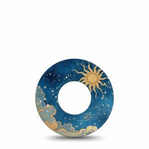 ExpressionMed Mystic Skies Freestyle Libre, Libre 2 Plus, and Abbott Lingo, Single Tape Moody sky Fixing Ring Patch for CGM