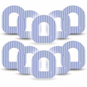 ExpressionMed Blue Stripes Omnipod, 10-Pack White and blue pin stripes Sensor Decoration For Insulin Pump