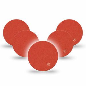 ExpressionMed Cherry Red Freestyle Libre 3 and Libre 3 Plus Overpatch, 5-Pack Tape Solid Rosy Red Shade, Adhesive Patch CGM Design