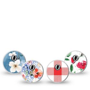 ExpressionMed Liberty Blooms Freestyle Libre 3 and Libre 3 Plus Sticker, 4-Pack Sticker holiday floral pattern Vinyl Decoration for CGM