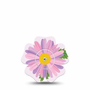 ExpressionMed Daisy Freestyle Libre 2 and Libre 2 Plus Flower Shape Tape, Abbott Lingo, Single Tape and Single Sticker Daisy Artwork Plaster CGM Design