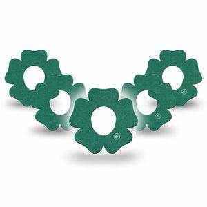 ExpressionMed Forest Green Dexcom G7 Flower Shape Tape, Dexcom Stelo Glucose Biosensor System, 5-Pack Tape Deep Shade Of Green, Plaster CGM Design