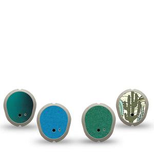 ExpressionMed Seaside Pines Variety Pack Dexcom G7 Sticker, Dexcom Stelo Glucose Biosensor System, 4-Pack Sticker Variety Ocean and Desert, Vinyl Decoration Continuous Glucose Monitor Design