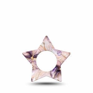 ExpressionMed Pink Pearls Freestyle Libre, Libre 2 Plus, and Abbott Lingo Star, Single Tape Sparkle glitter floral inspired Decorative Patch for CGM