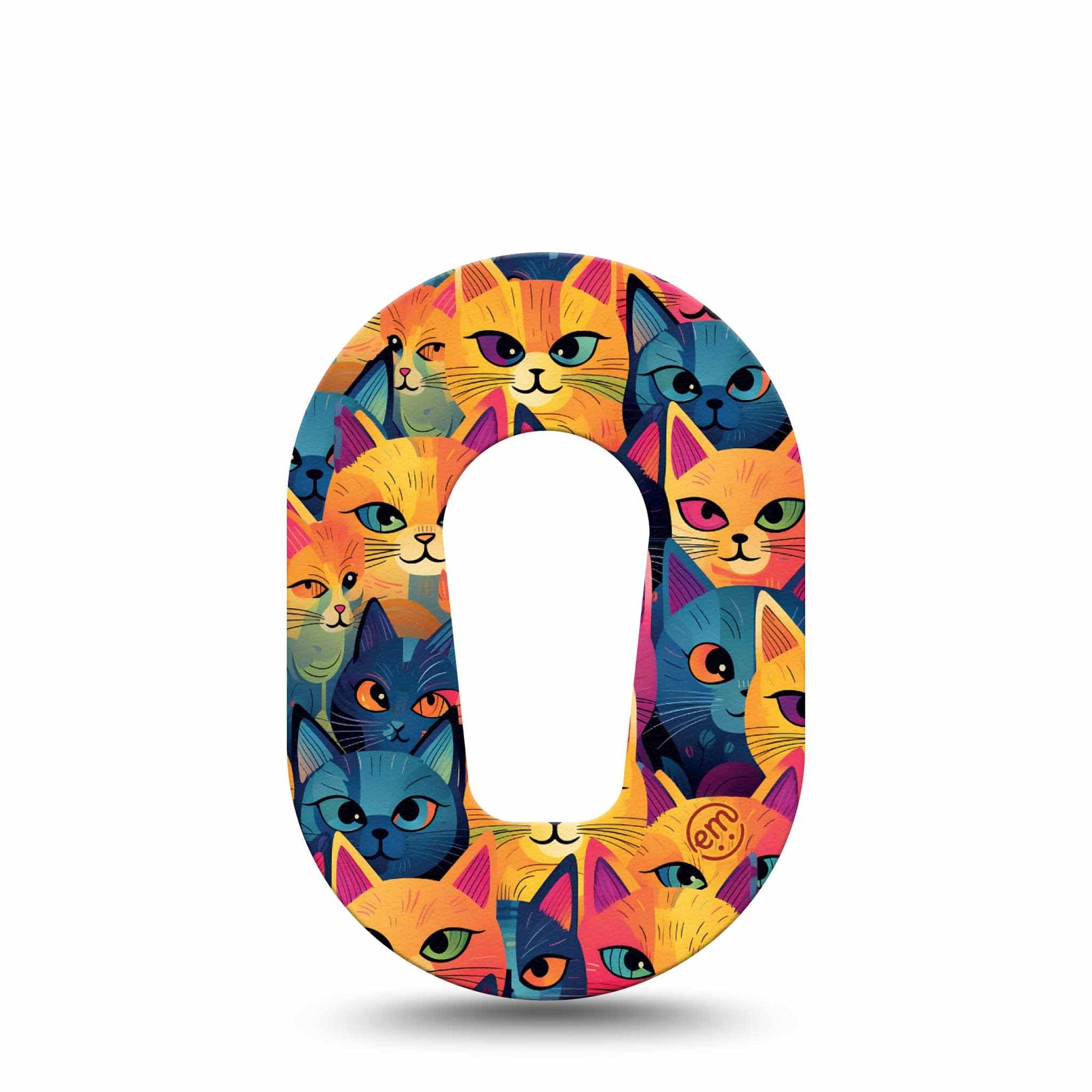 ExpressionMed Catorama Dexcom G6 Mini Tape Single Tape Vivid Cat Artwork Adhesive Tape CGM Design