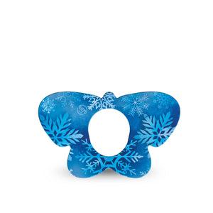 ExpressionMed Falling Snow Dexcom G7 Butterfly Shape Tape, Dexcom Stelo Glucose Biosensor System, Single Tape Snow Crystals, Adhesive Tape CGM Design