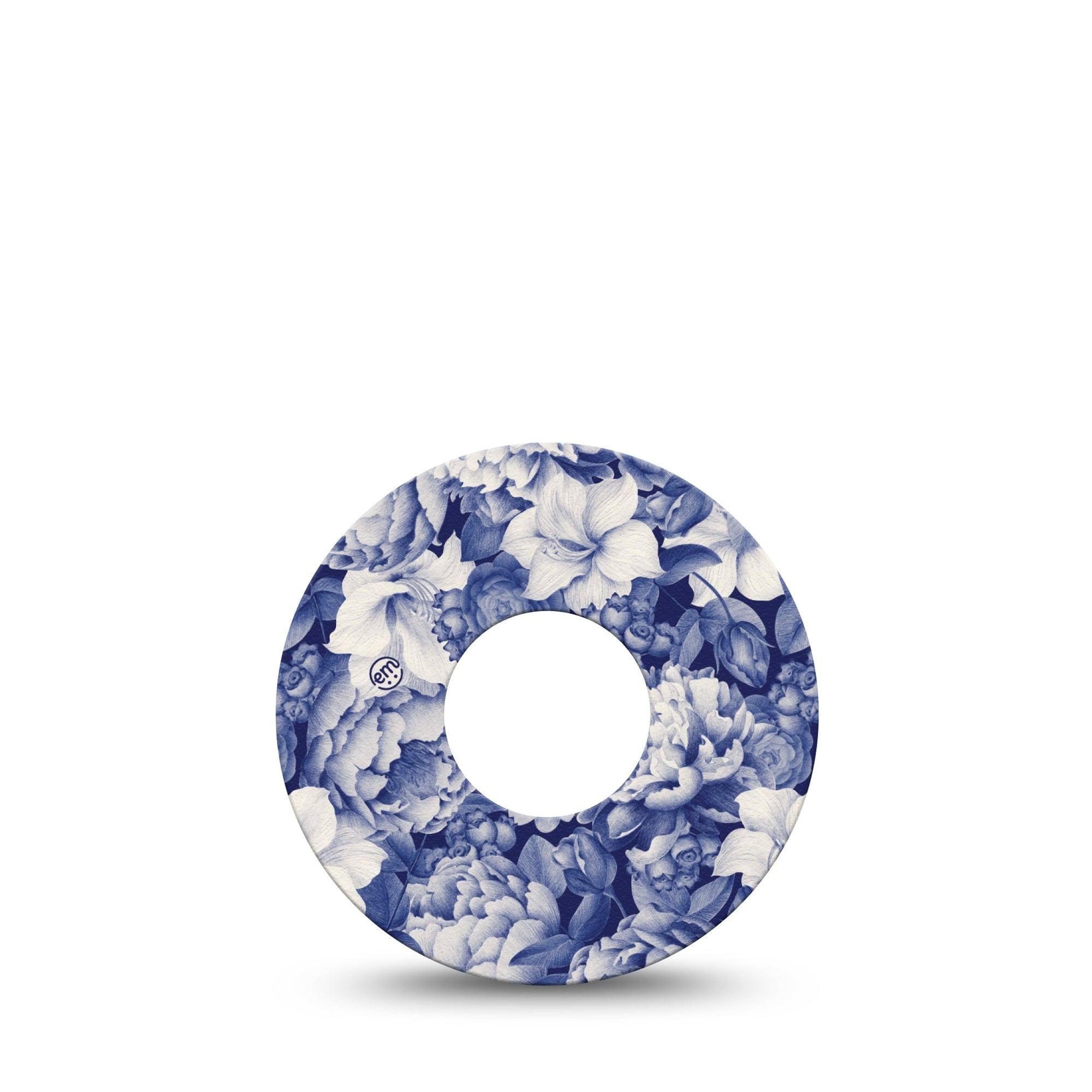 ExpressionMed Moody Blues Infusion Set Tape 5-Pack Tape Stone Blue Gray Flower Variety, Overlay Patch CGM Design
