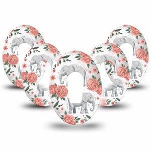 ExpressionMed Sweet Elephants Dexcom G6, 5-Pack playful elephant print Best Covers for CGM