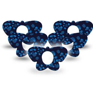 ExpressionMed Blue Drops Dexcom G7 Butterfly Shape Tape, Dexcom Stelo Glucose Biosensor System, 5-Pack Tape Blue Toned Droplets, Adhesive Tape CGM Design