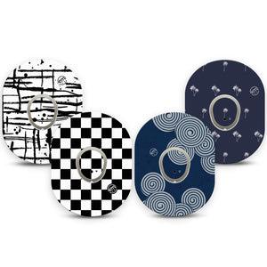 ExpressionMed Simply Patterned Variety Pack Dexcom G7 Sticker and Tape, Dexcom Stelo Glucose Biosensor System,   Mordern Graphics, Vinyl Sticker and Tape Pairing Continuous Glucose Monitor Design