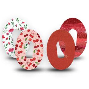 ExpressionMed Crimson Variety Pack Dexcom G6 Tape, 4-Pack Tape Variety Romantic Red Theme, Plaster Continuous Glucose Monitor Design