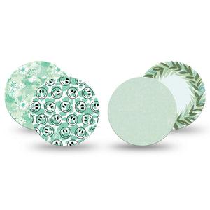 ExpressionMed Pistachio Whirl Variety Pack Freestyle Libre 3 and Libre 3 Plus Overpatch, 4-Pack Tape Variety, Soft Green Pastels, Adhesive Patch CGM Design