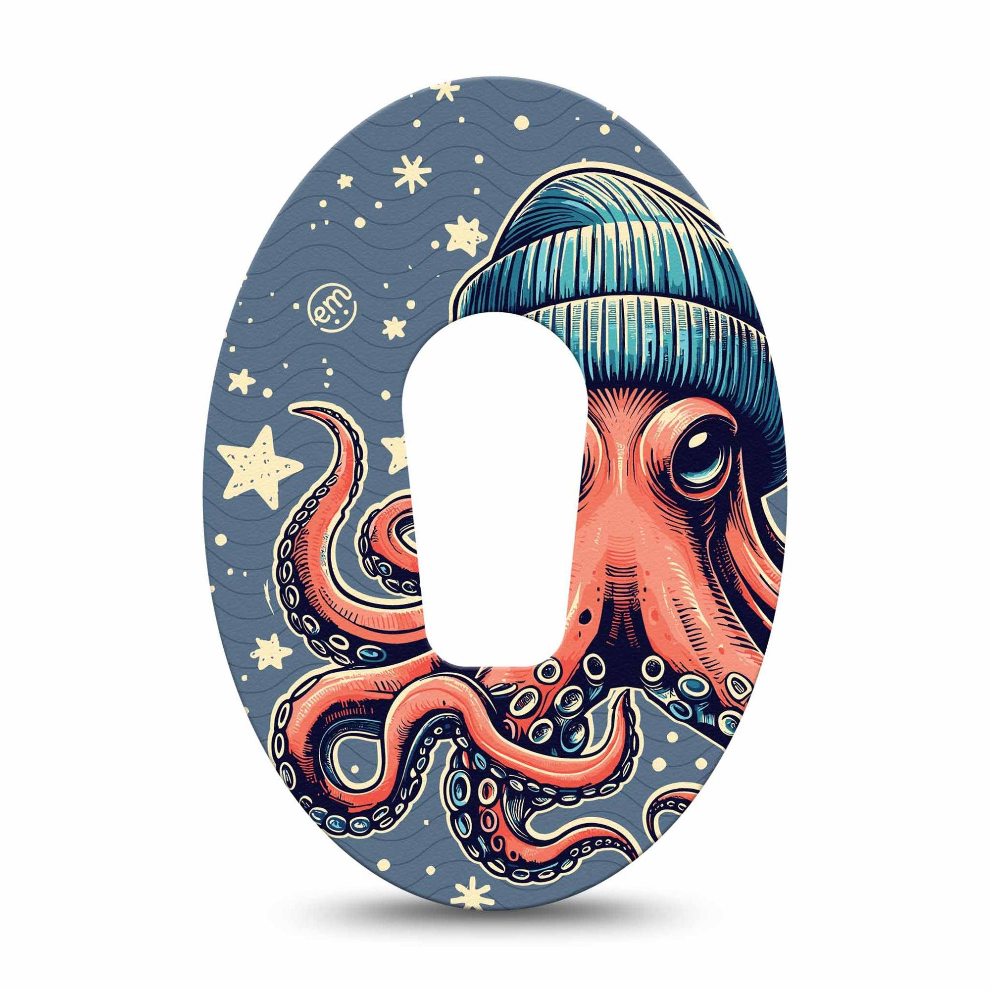 ExpressionMed Hipster Octopus Dexcom G6 Tape Single Tape Whimsy Octopus Plaster CGM Design