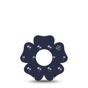 ExpressionMed Palm Trees Infusion Set Flower Shape Tape 5-Pack Tape Palm Oasis, Plaster Continuous Glucose Monitor Design