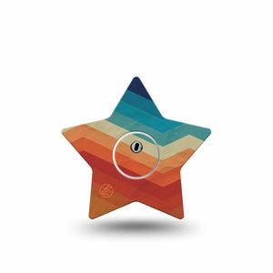 ExpressionMed Retro Winter Coat Freestyle Libre 3 and Libre 3 Plus Star Shape Tape, Single Tape and Single Sticker Retro Inspired, Patch CGM Design