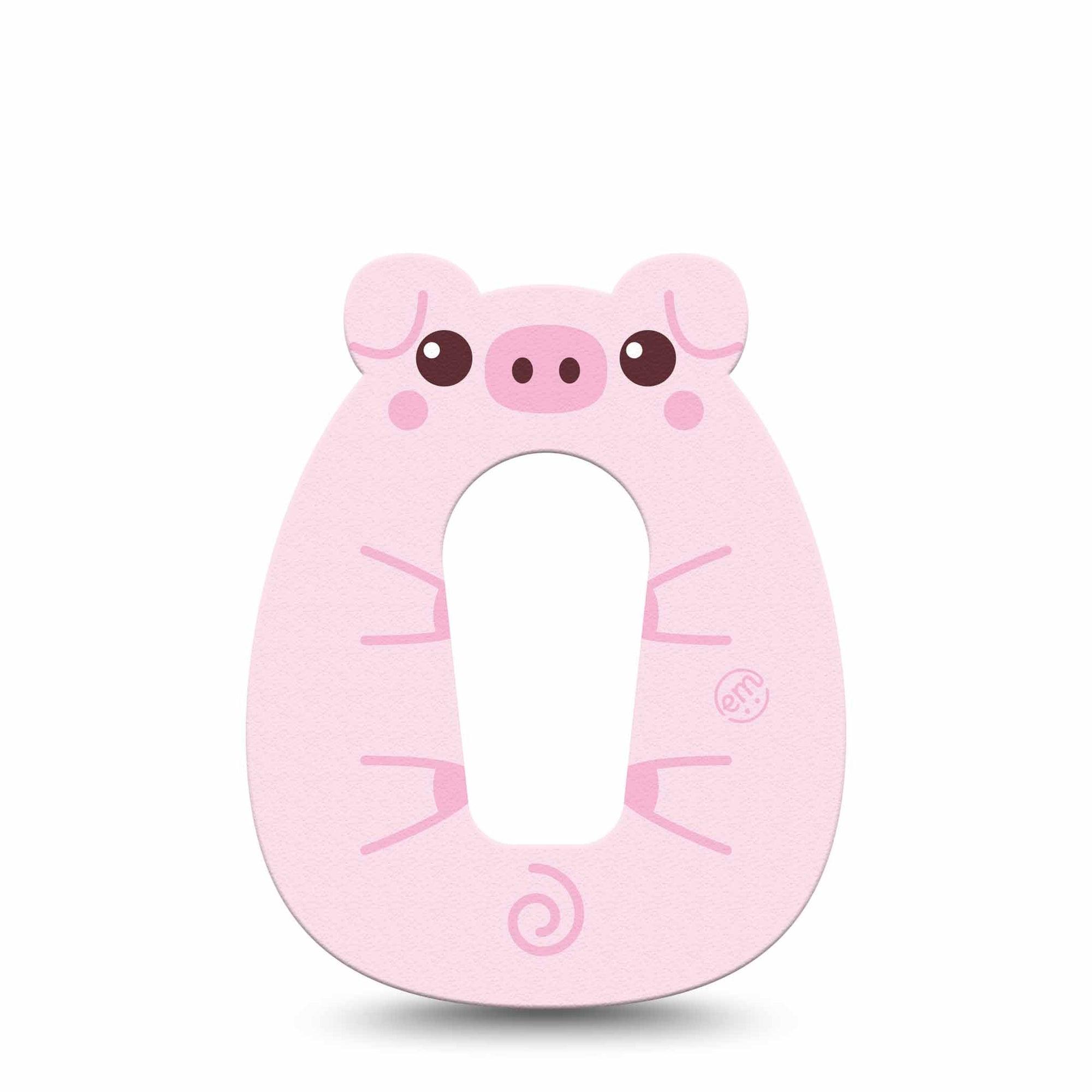 ExpressionMed Strawberry Piglet Dexcom G6 Gumdrop Shape Tape, Single Tape Piglet Treats Overlay Patch CGM Design