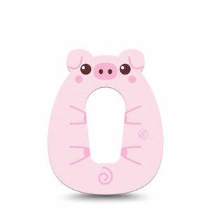 ExpressionMed Strawberry Piglet Dexcom G6 Gumdrop Shape Tape, Single Tape Piglet Treats Overlay Patch CGM Design