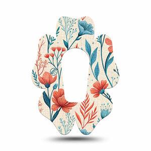 ExpressionMed Desert Wildflower Dexcom G6 Flower, Single Tape Graphic floral illustration Overlay Tape for CGM