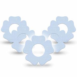 ExpressionMed Light Wash Jeans Freestyle Libre 2 and Libre 2 Plus Flower Shape Tape, Abbott Lingo, 5-Pack Tape Basic Light Blue, Plaster CGM Design