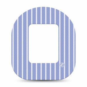 ExpressionMed Blue Stripes Tandem Mobi, Single Tape Peaceful blue white stripes Best Covers For Insulin Pump