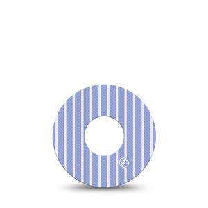 ExpressionMed Blue Stripes Infusion Set, 5-Pack Blue coastal stripe Decorative Patch For Insulin Pump