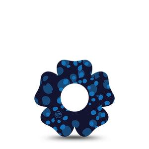 ExpressionMed Blue Drops Infusion Set Flower Shape Tape, 5-Pack Tape Navy With Light Blue Shapes, Plaster Continuous Glucose Monitor Design