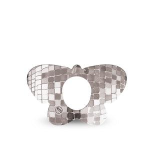 ExpressionMed Mirror Ball Dexcom G7 and Dexcom Stelo Glucose Biosensor System Butterfly, Single Tape Silver inspired ball Overlay Tape for CGM