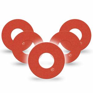 ExpressionMed Cherry Red Freestyle Libre and Libre 2 Plus Tape, Abbott Lingo, 5-Pack Tape Solid Red, Fixing Ring Tape Continuous Glucose Monitor Design