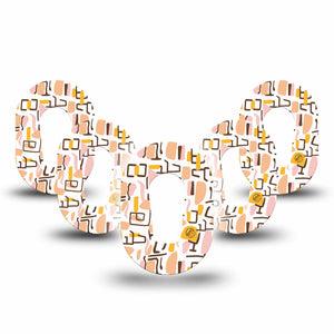 ExpressionMed Squiggles Dexcom G6 Mini Tape, 5-Pack Tape Fun Shapes Scribbles, Adhesive Tape CGM Design