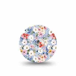 ExpressionMed Petal Breeze Freestyle Libre 3 and Libre 3 Plus, Single Tape and Single Sticker Sky blue bouquet Accessories for Continuous Glucose Monitor