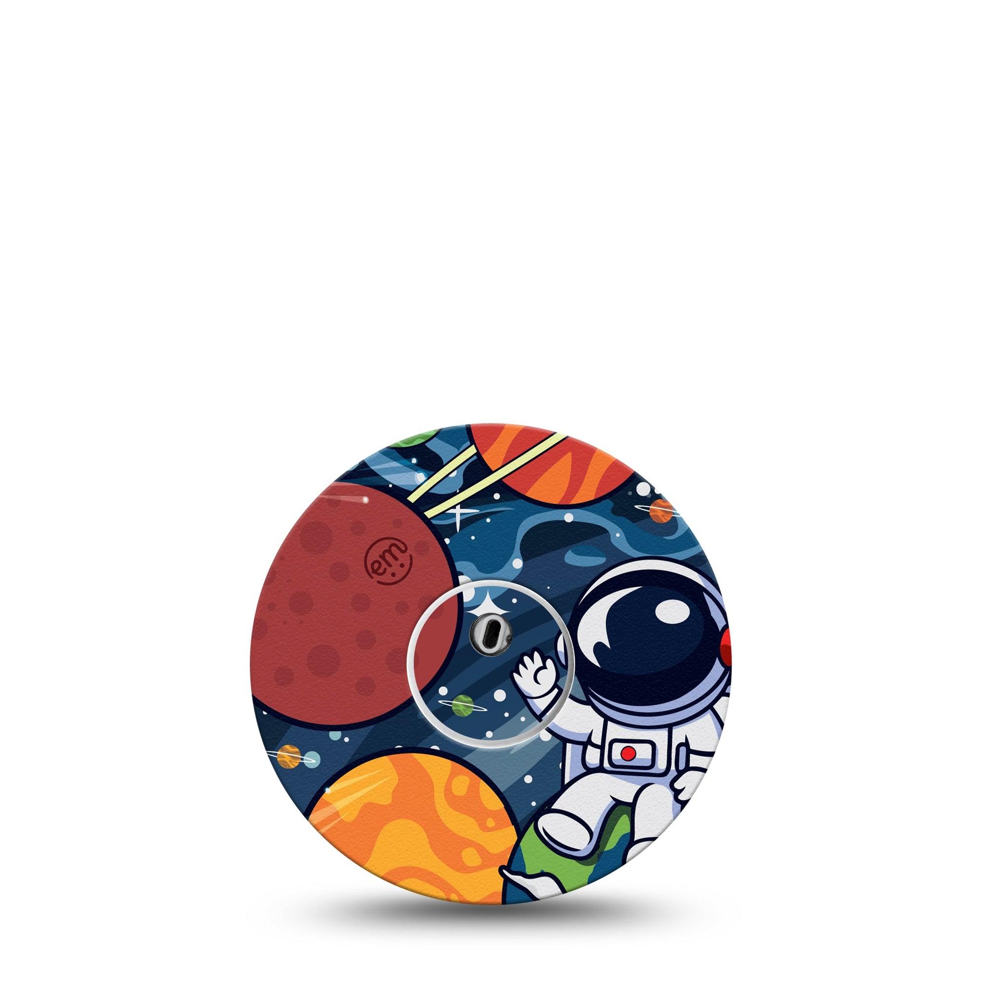 ExpressionMed Astronaut Freestyle Libre 3 Sticker and Tape Cartoon Planets Vinyl Sticker and Tape Pairing CGM Design