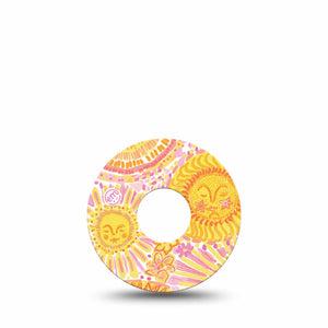 ExpressionMed Bright Sunshine Freestyle Libre 3 and Libre 3 Plus, Single Tape warm sun inspired Overlay Patch for Continuous Glucose Monitor
