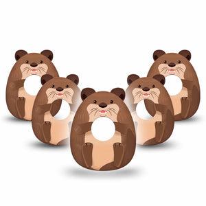 ExpressionMed Otter Infusion Set Gumdrop Shape Tape 10-Pack Tape Adorable Sea Animal, Adhesive Tape CGM Design