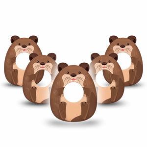 ExpressionMed Otter Freestyle Libre 2 and Libre 2 Plus Gumdrop Shape Tape, Abbott Lingo, 5-Pack Tape American Stardust Patch CGM Design