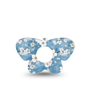 ExpressionMed Cherry Blossom Infusion Set Butterfly Shape Tape 5-Pack Tape Limewash Painted White Blooms, Plaster Continuous Glucose Monitor Design