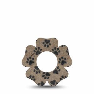 ExpressionMed Fuzzy Pawprints Freestyle Libre, Libre 2 Plus, and Abbott Lingo Flower, Single Tape Fuzzy black paws Decorative Adhesive Tape for CGM