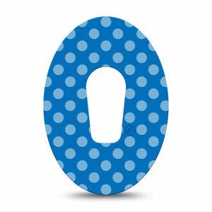 ExpressionMed Blue Polka Dots Dexcom G6 Tape, Single Tape Barbie Dress Inspired, Plaster Continuous Glucose Monitor Design